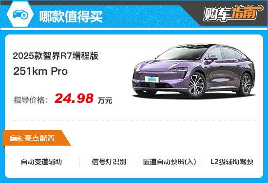 推薦251km Pro 2025款智界R7增程版購車指南