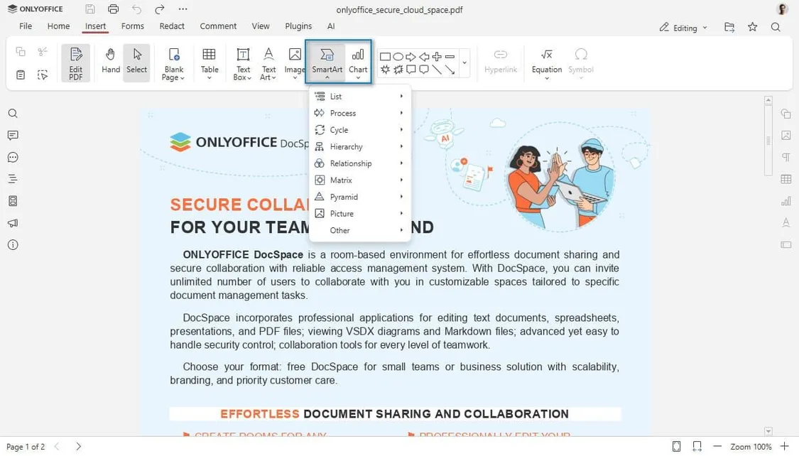 ONLYOFFICE Docs 9.1 PDF Editor